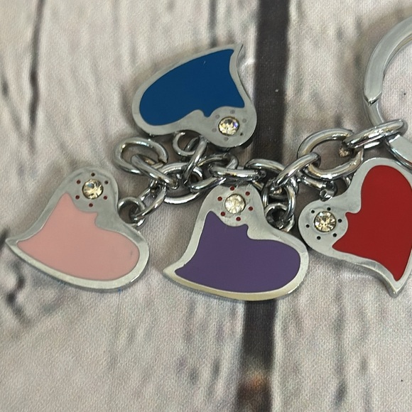 Coach new in box beautiful colored heart keychain - Picture 5 of 5